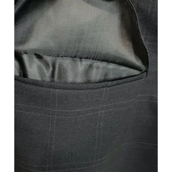 Ermenegildo Zegna Men's 52R Blue Wool Plaid Blazer Formal Designer Business - Picture 4 of 15